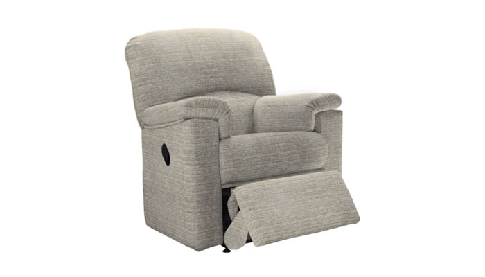 G Plan Chloe Small Manual Relciner Armchair in Loom Shale Fabric